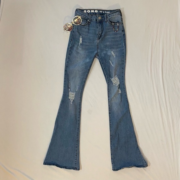 S.O.N.G. Denim - Women's Blue Flared Jeans